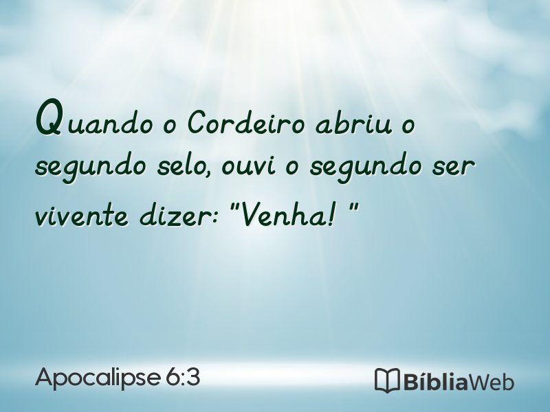 Apocalipse 6:3 em imagem para compartilhar