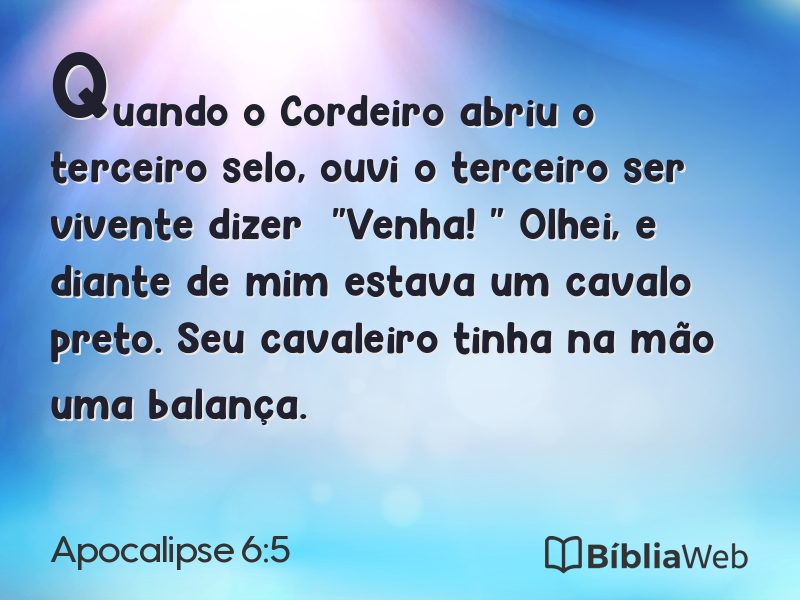 Apocalipse 6:5 em imagem para compartilhar