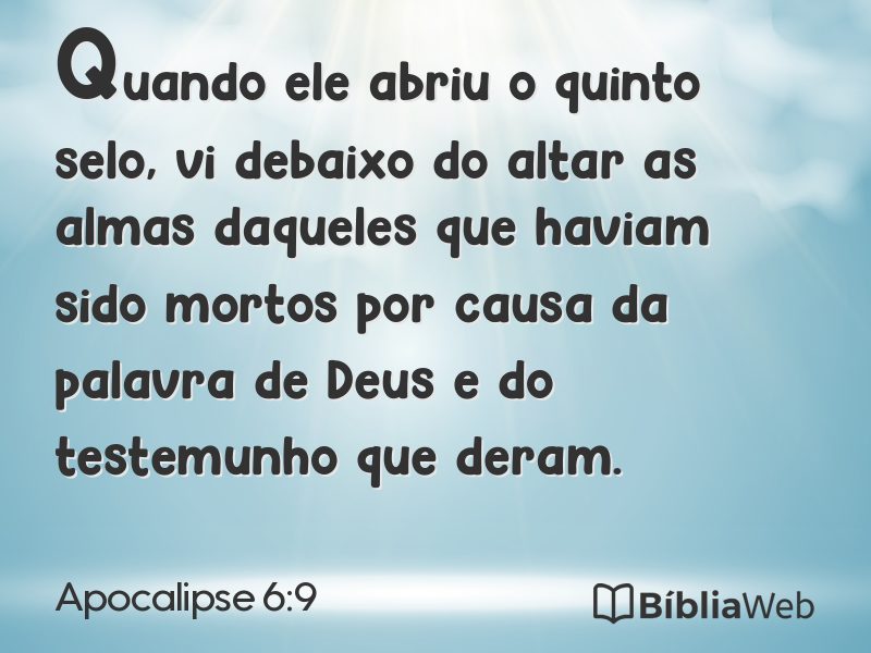 Apocalipse 6:9 em imagem para compartilhar