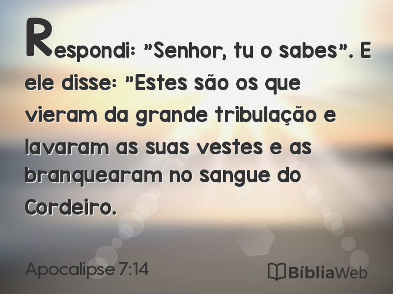 Apocalipse 7:14 em imagem para compartilhar