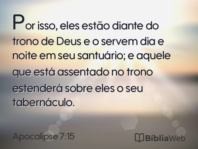 Apocalipse 7:15 em imagem para compartilhar