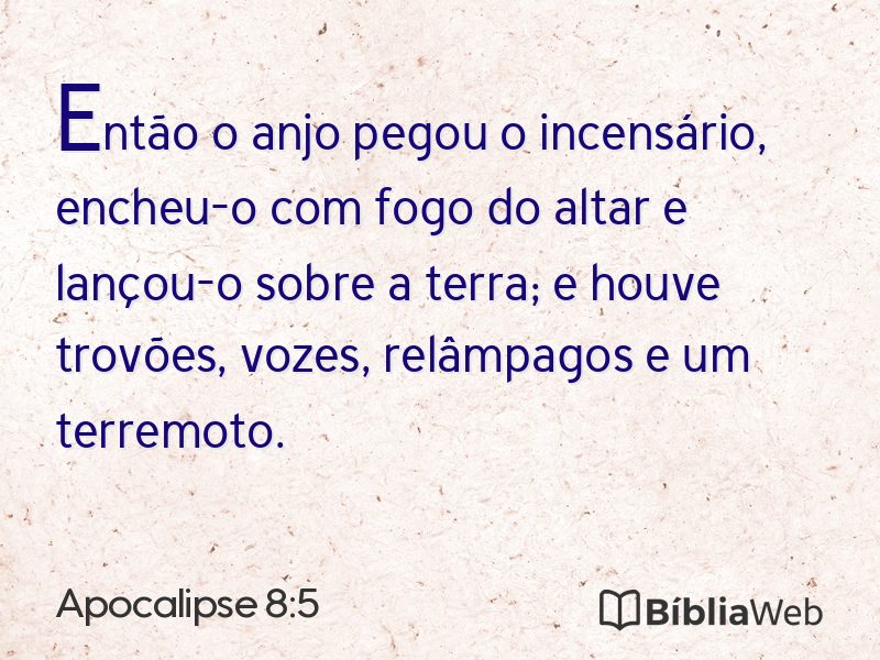 Apocalipse 8:5 em imagem para compartilhar
