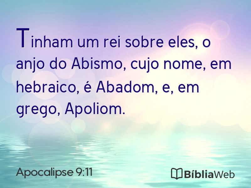 Apocalipse 9:11 em imagem para compartilhar