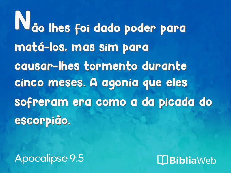 Apocalipse 9:5 em imagem para compartilhar