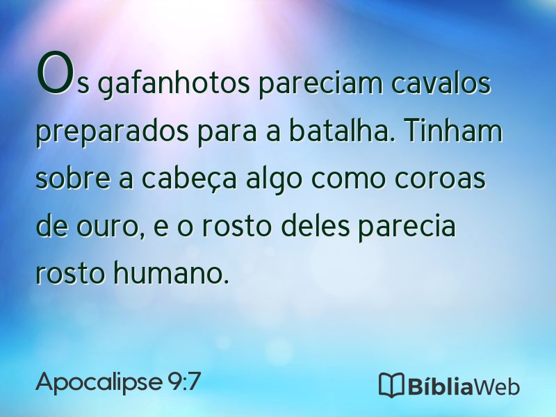 Apocalipse 9:7 em imagem para compartilhar