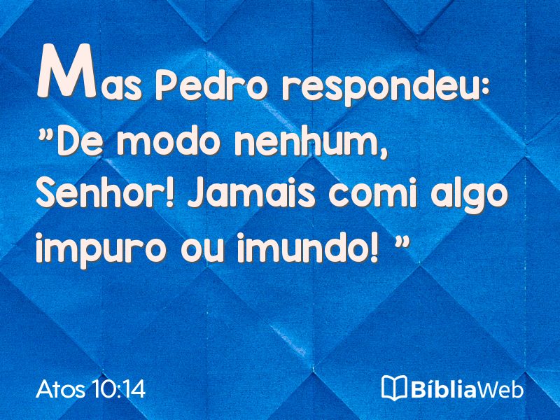 Atos 10:14 em imagem para compartilhar