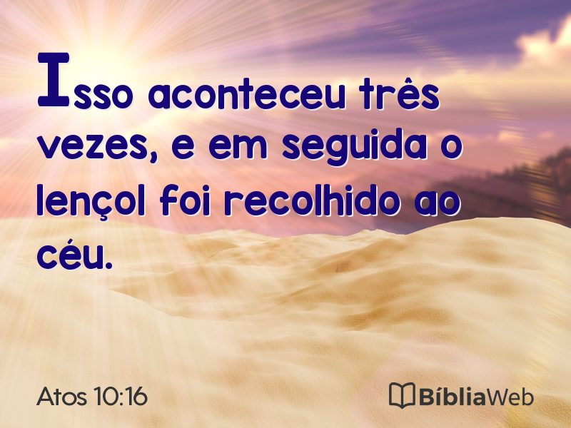 Atos 10:16 em imagem para compartilhar