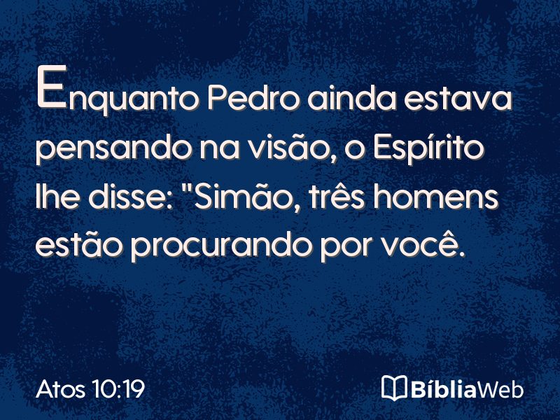 Atos 10:19 em imagem para compartilhar