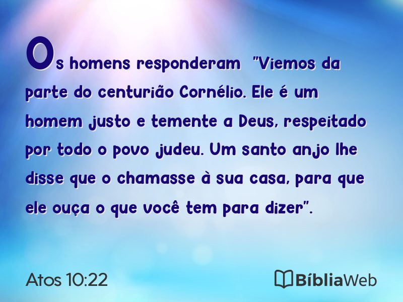 Atos 10:22 em imagem para compartilhar