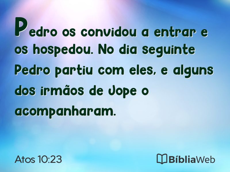 Atos 10:23 em imagem para compartilhar