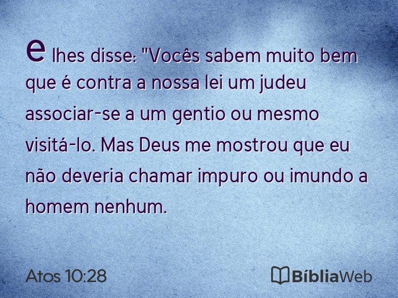 Atos 10:28 em imagem para compartilhar