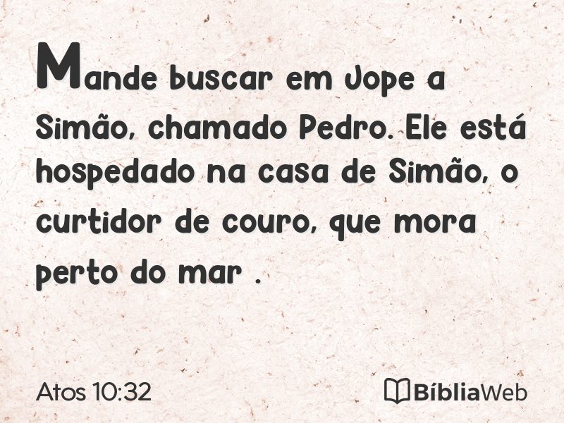 Atos 10:32 em imagem para compartilhar