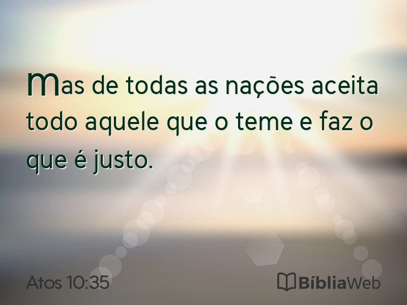 Atos 10:35 em imagem para compartilhar