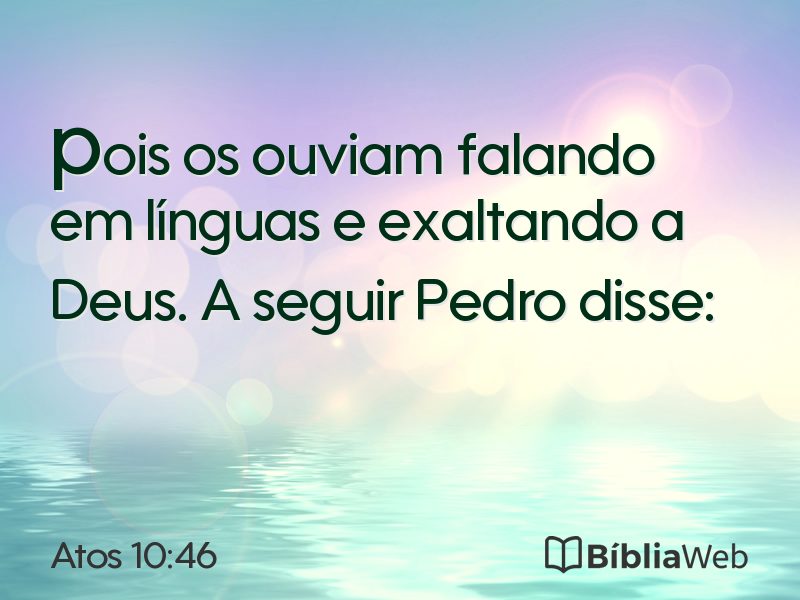 Atos 10:46 em imagem para compartilhar