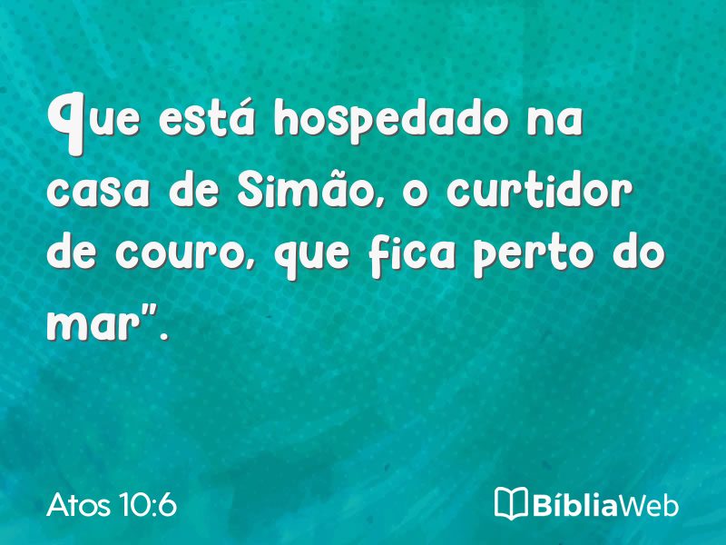 Atos 10:6 em imagem para compartilhar