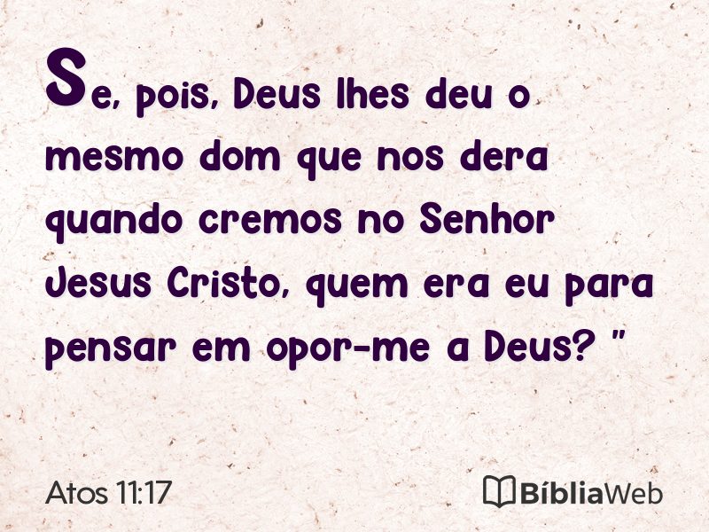 Atos 11:17 em imagem para compartilhar