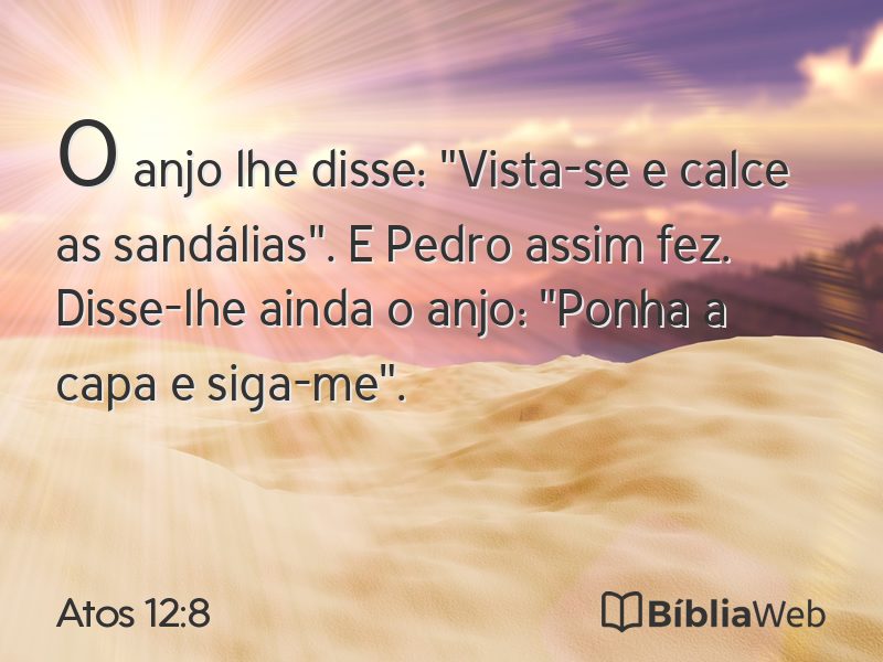 Atos 12:8 em imagem para compartilhar