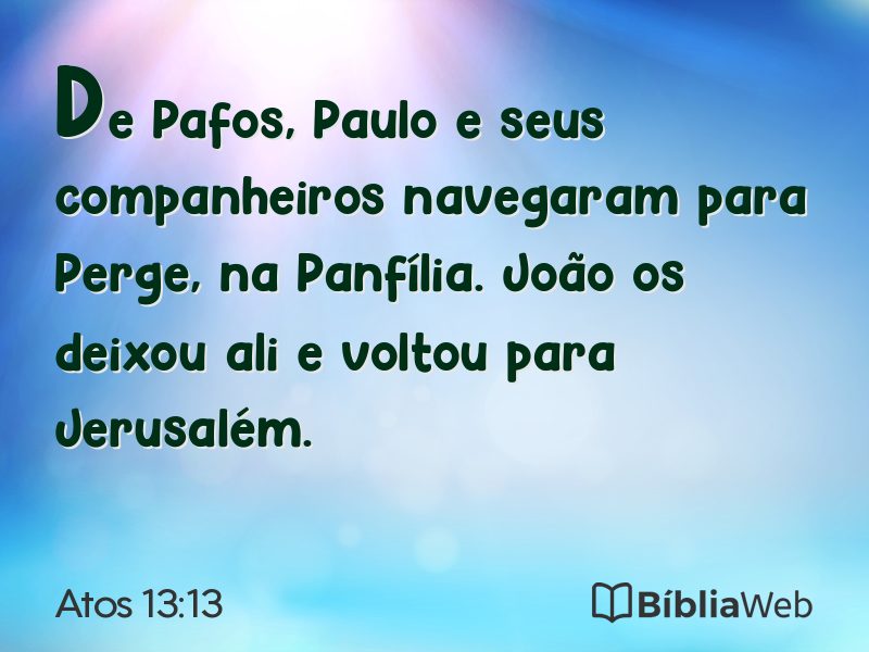 Atos 13:13 em imagem para compartilhar