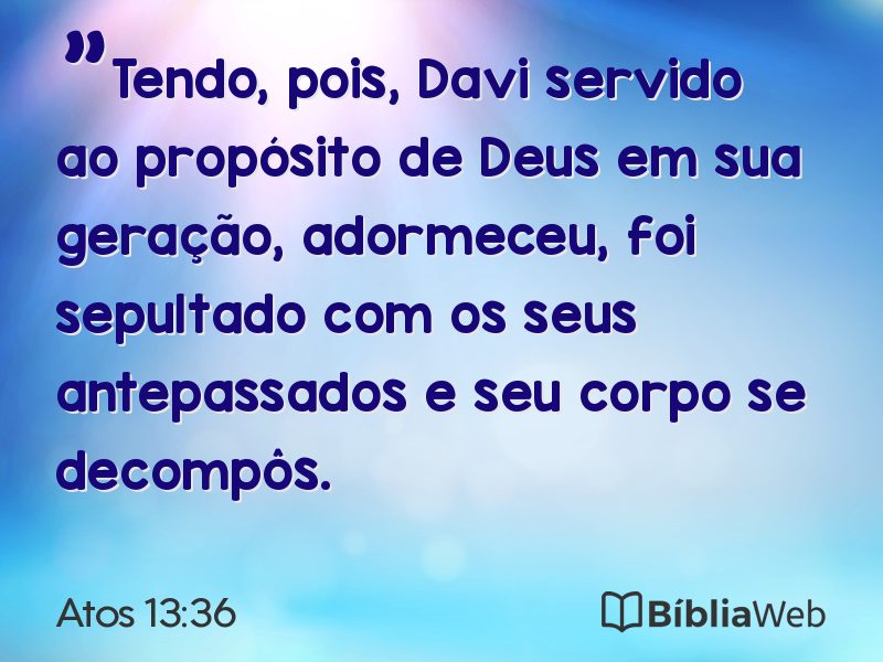 Atos 13:36 em imagem para compartilhar