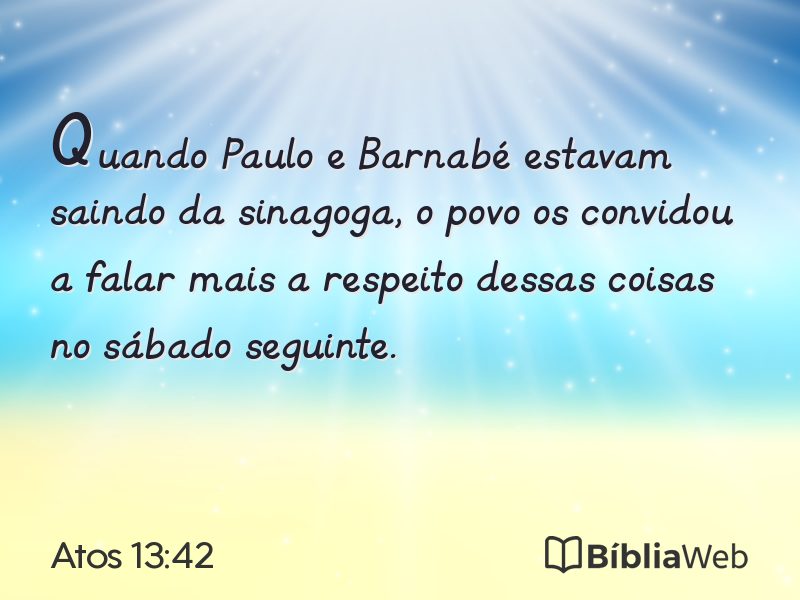 Atos 13:42 em imagem para compartilhar
