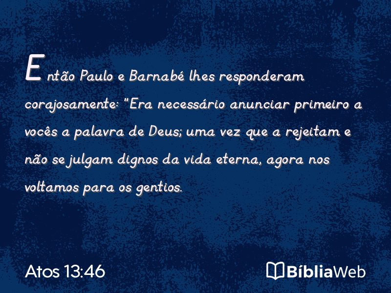 Atos 13:46 em imagem para compartilhar