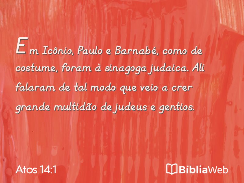 Atos 14:1 em imagem para compartilhar
