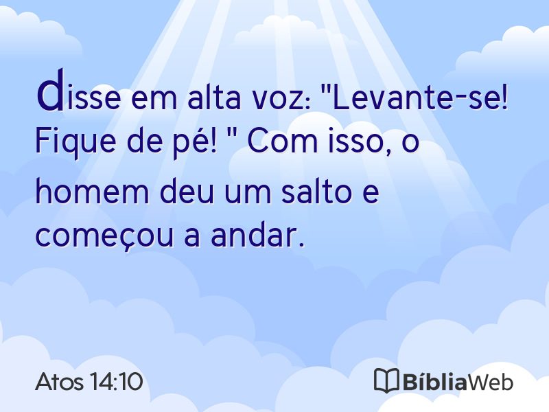 Atos 14:10 em imagem para compartilhar