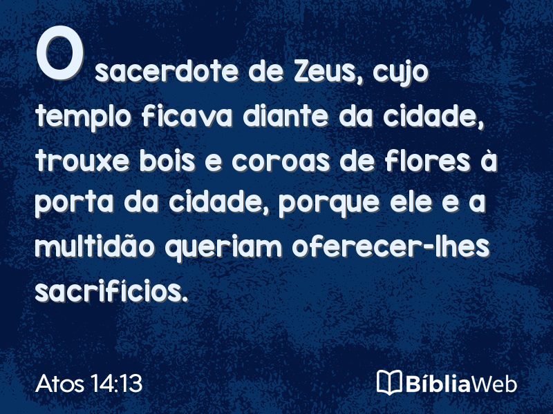 Atos 14:13 em imagem para compartilhar