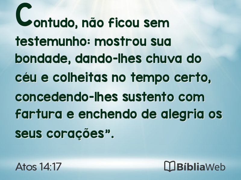 Atos 14:17 em imagem para compartilhar