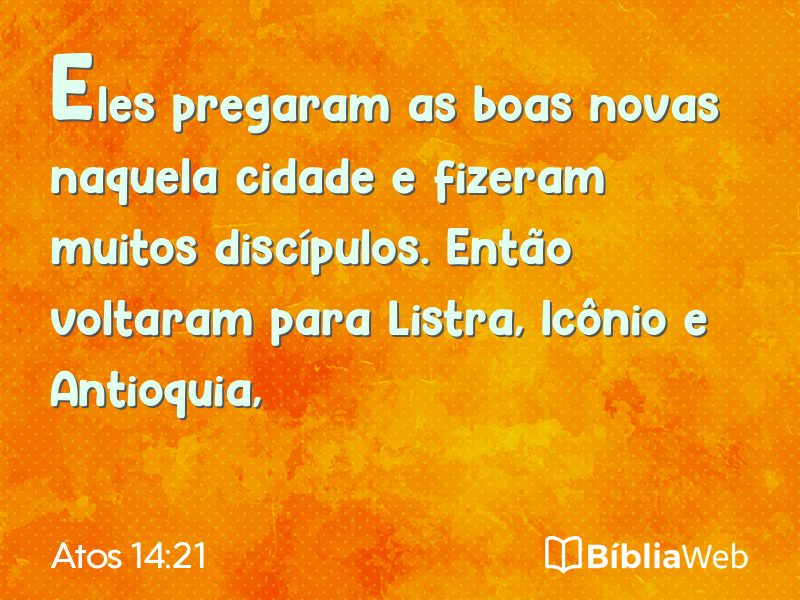 Atos 14:21 em imagem para compartilhar
