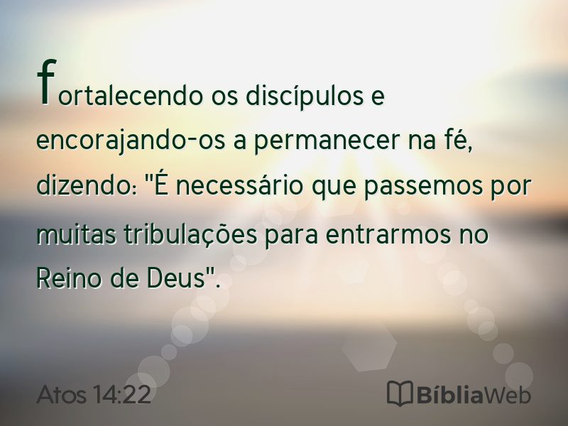 Atos 14:22 em imagem para compartilhar