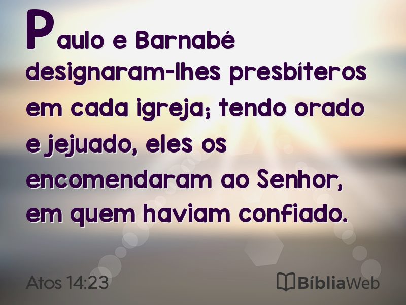 Atos 14:23 em imagem para compartilhar