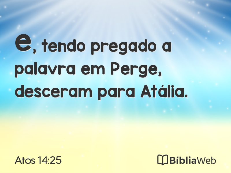Atos 14:25 em imagem para compartilhar