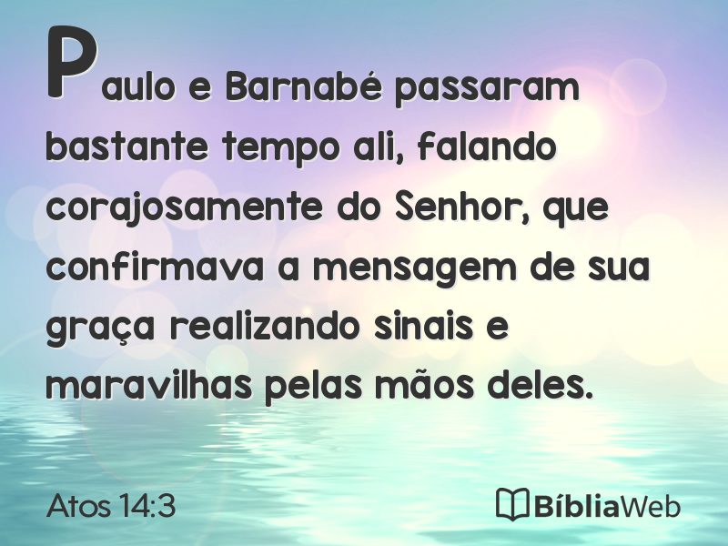 Atos 14:3 em imagem para compartilhar