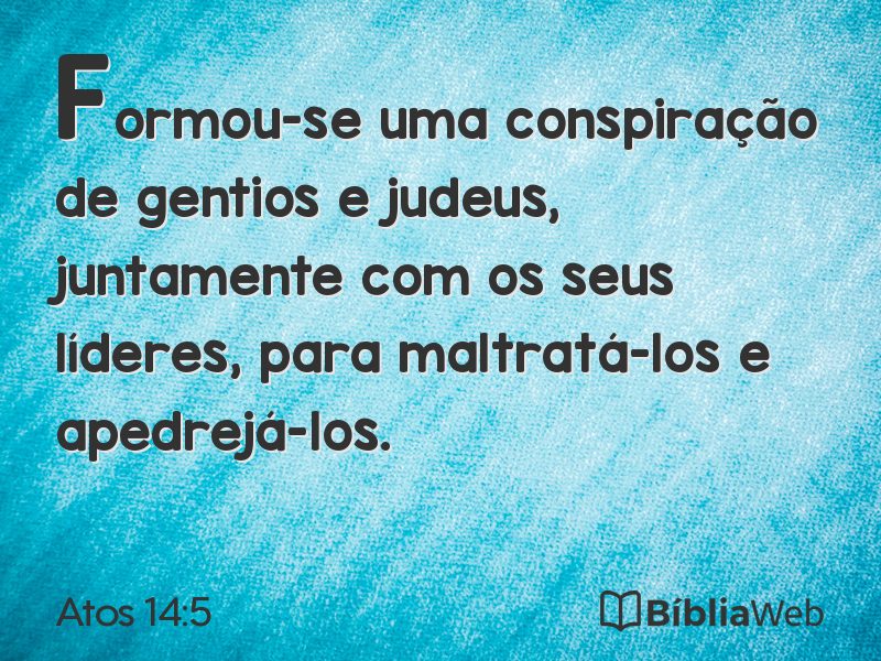 Atos 14:5 em imagem para compartilhar