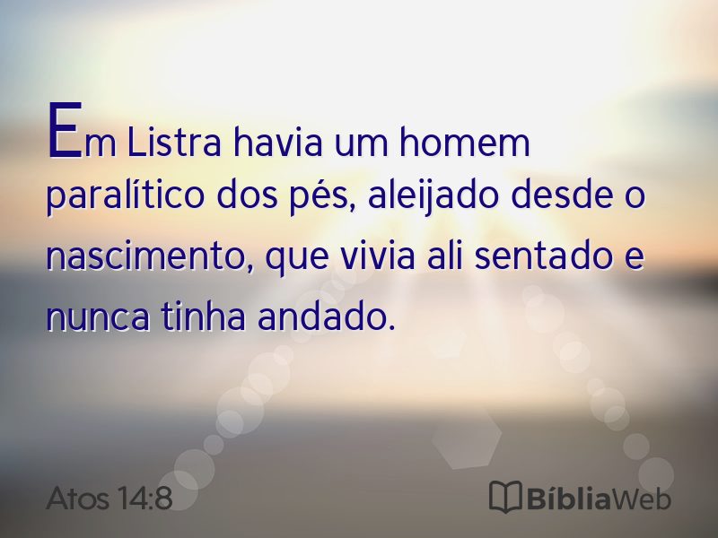 Atos 14:8 em imagem para compartilhar