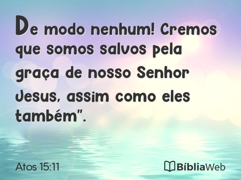 Atos 15:11 em imagem para compartilhar