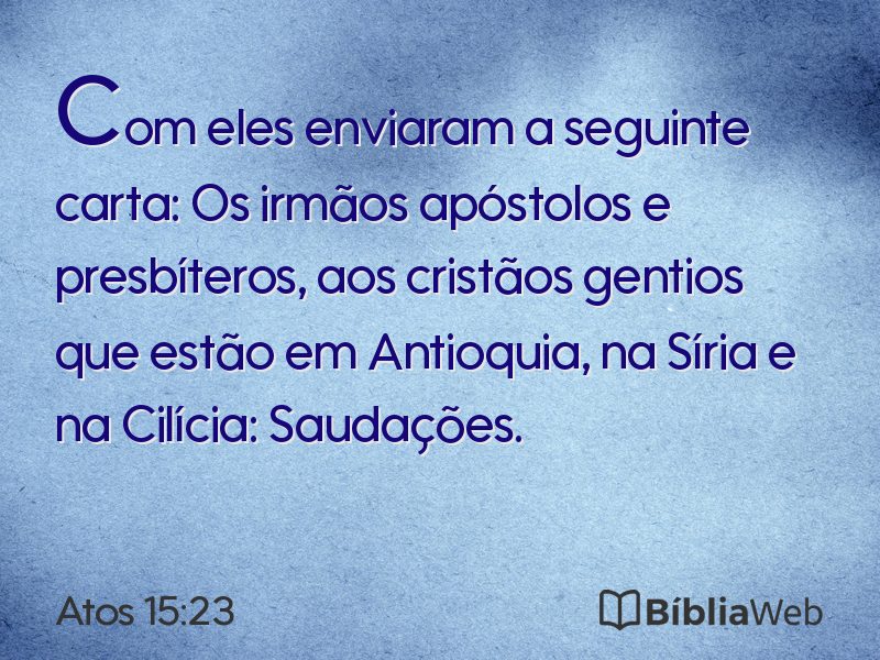 Atos 15:23 em imagem para compartilhar