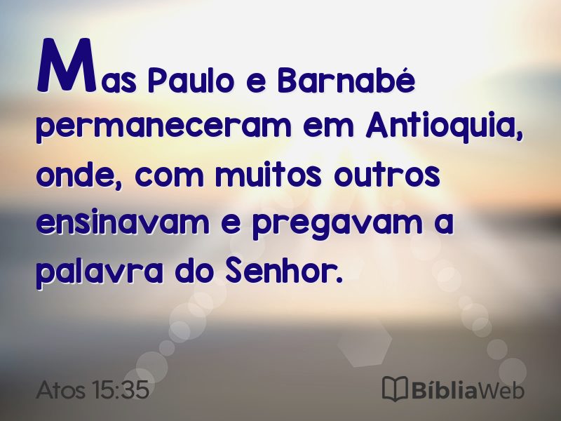 Atos 15:35 em imagem para compartilhar