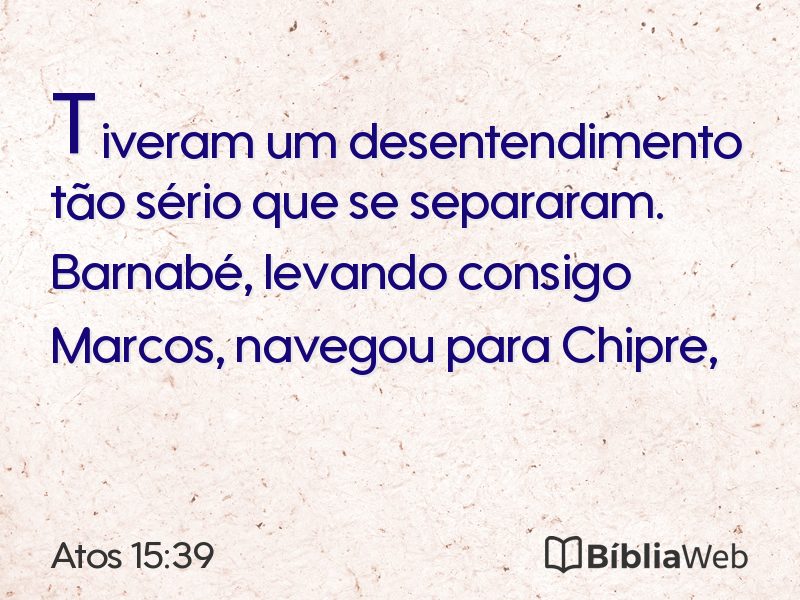 Atos 15:39 em imagem para compartilhar