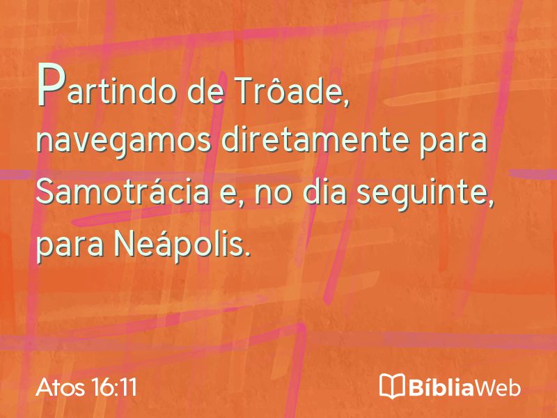 Atos 16:11 em imagem para compartilhar