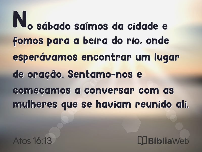 Atos 16:13 em imagem para compartilhar