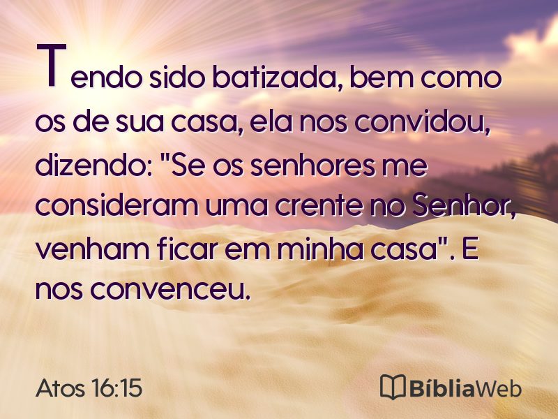 Atos 16:15 em imagem para compartilhar