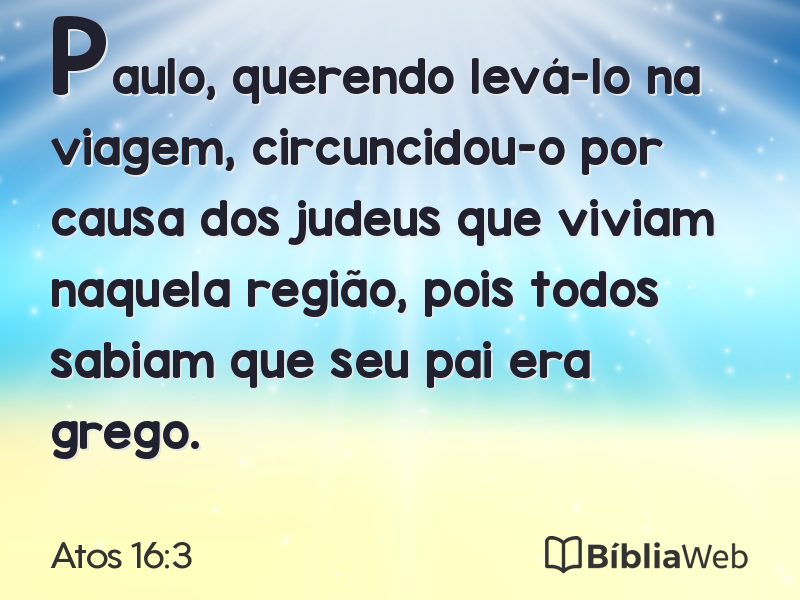 Atos 16:3 em imagem para compartilhar