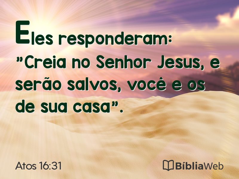 Atos 16:31 em imagem para compartilhar