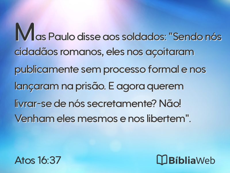 Atos 16:37 em imagem para compartilhar