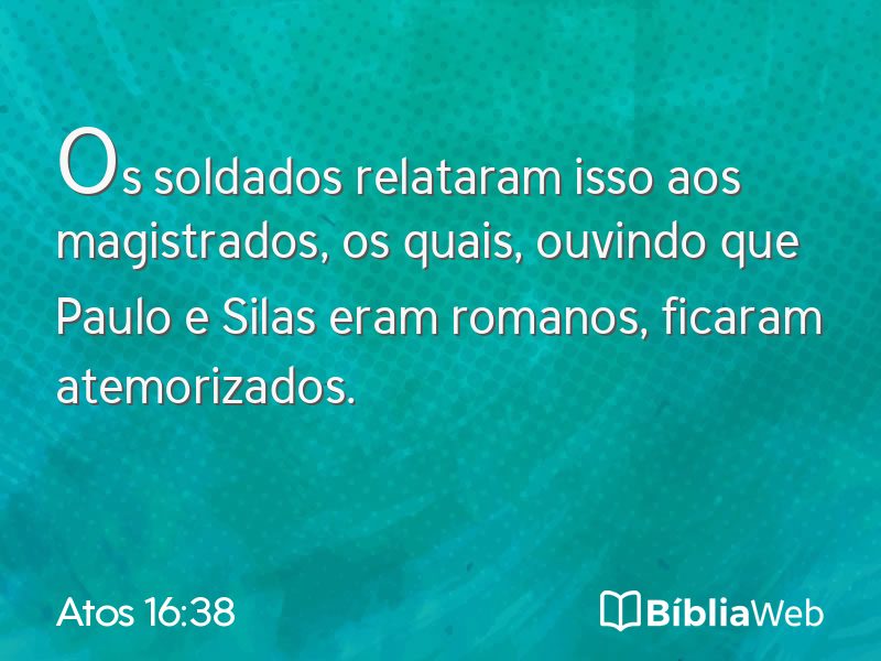 Atos 16:38 em imagem para compartilhar