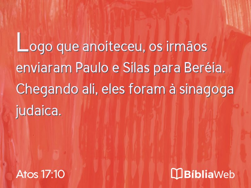 Atos 17:10 em imagem para compartilhar