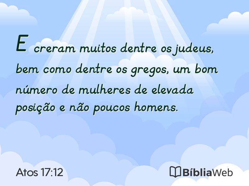 Atos 17:12 em imagem para compartilhar