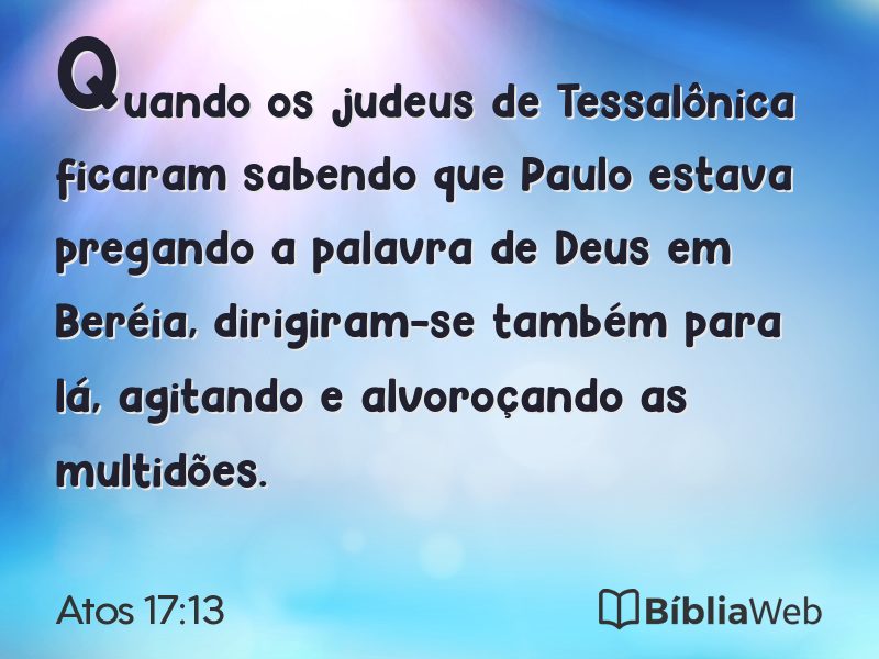 Atos 17:13 em imagem para compartilhar